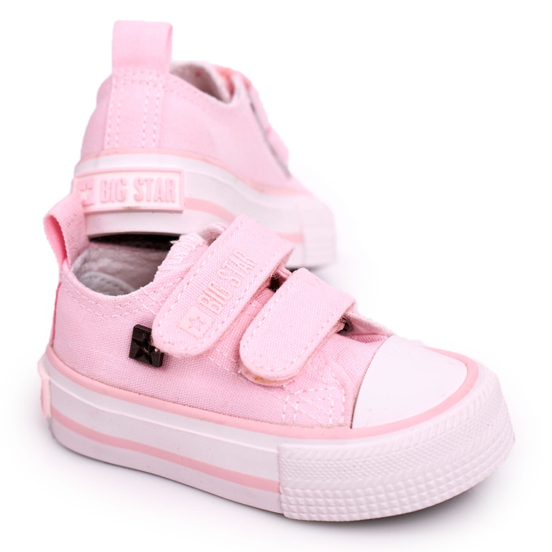 Tênis baixo infantil com velcro Big Star HH374203 rosa