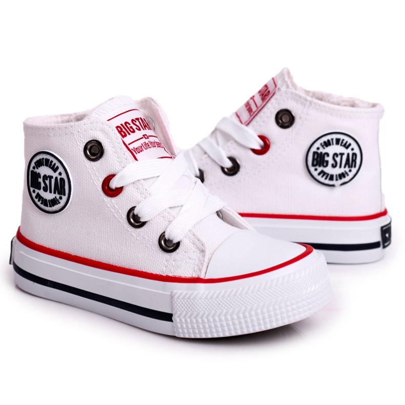 Tênis alto infantil com zíper Big Star HH374083 Branco