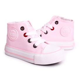 Tênis alto infantil com zíper Big Star HH374087 rosa