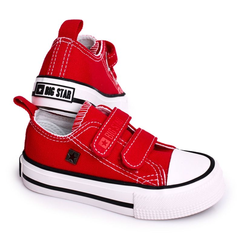 Tênis baixo infantil com velcro Big Star HH374098 vermelho