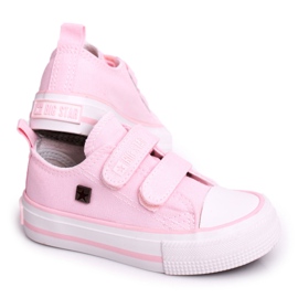 Tênis baixo infantil com velcro Big Star HH374099 rosa