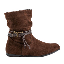 Botas femininas de camurça marrom DH28