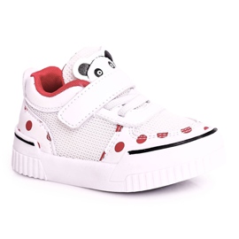 Apawwa Calçados Esportivos Infantis Com Panda Vermelho e Branco Chico Apawwa Calçados Esportivos Infantis Com Panda Vermelho e Branco Chico