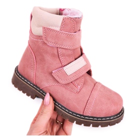Apawwa Botas caçadores infantis aquecidas com pele rosa Emma bege Apawwa Botas caçadores infantis aquecidas com pele rosa Emma bege