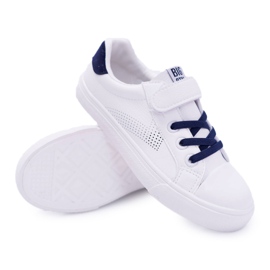 Tênis infantil com velcro Big Star DD374107 branco-azul marinho azul-marinho