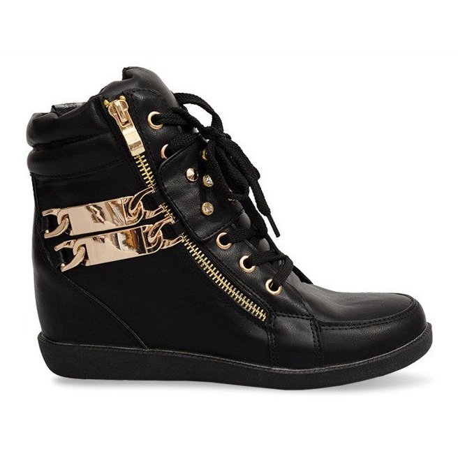 Tênis Tênis Com Botas Cunha Ovye WF100 Preto dourado
