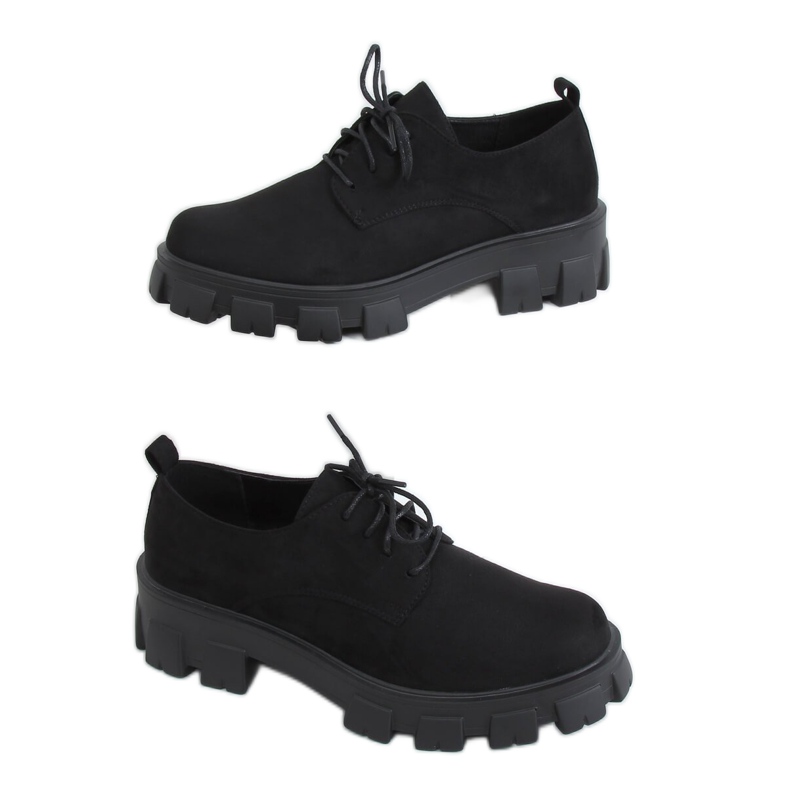 Mocassins pretos em solas altas NC1120 Black