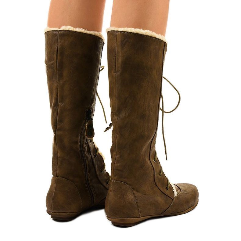 Botas rasas marrons isoladas 3011-31 castanho