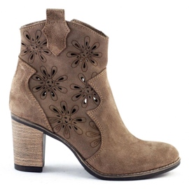 Olivier Salto alto Openwork Lena Bege Escuro Olivier Salto alto Openwork Lena Bege Escuro