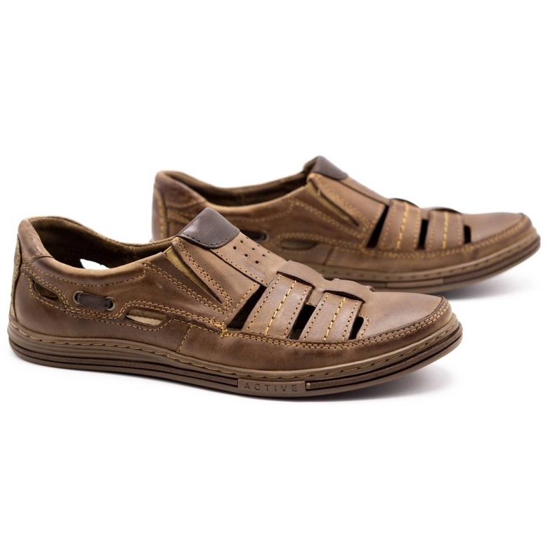 Polbut Sapatos abertos 06 masculinos para o verão marrom castanho