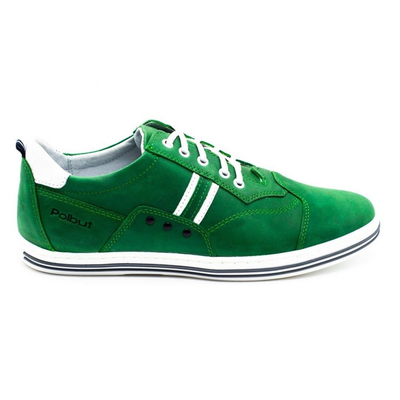 Polbut Sapatos masculinos casuais verdes de 1801
