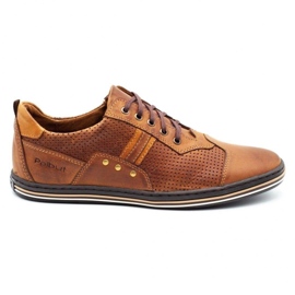 Polbut Sapatos masculinos casuais de camelo 1801P multicolorido