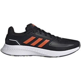 Sapatos infantis Adidas Runfalcon 2.0 K pretos e laranja FY9500