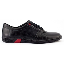 KOMODO Sapatos masculinos casuais pretos 910