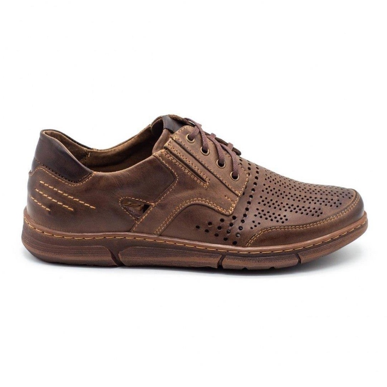 Polbut Sapatos masculinos casuais J55 para o verão marrom castanho