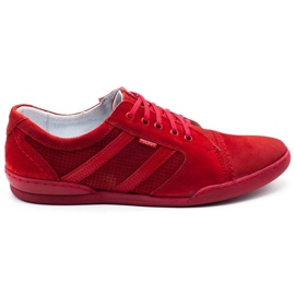 Polbut Sapatos masculinos casuais R3 Perfuração vermelho