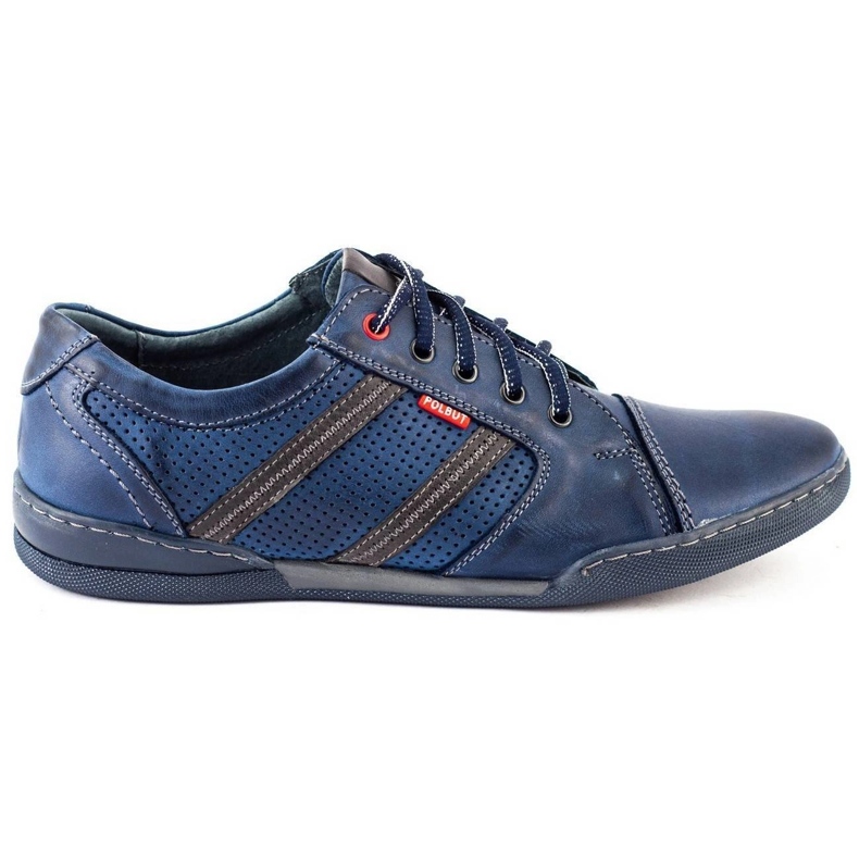 Polbut Sapatos casuais masculinos R3 Perfuração Azul Marinho