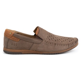 KOMODO Sapatos masculinos mocassins 876 marrom verão