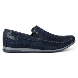 KOMODO Sapatos masculinos mocassins 876 verão azul marinho