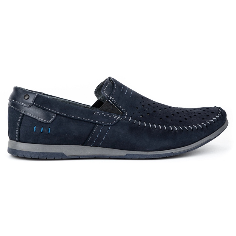 KOMODO Sapatos masculinos mocassins 876 verão azul marinho