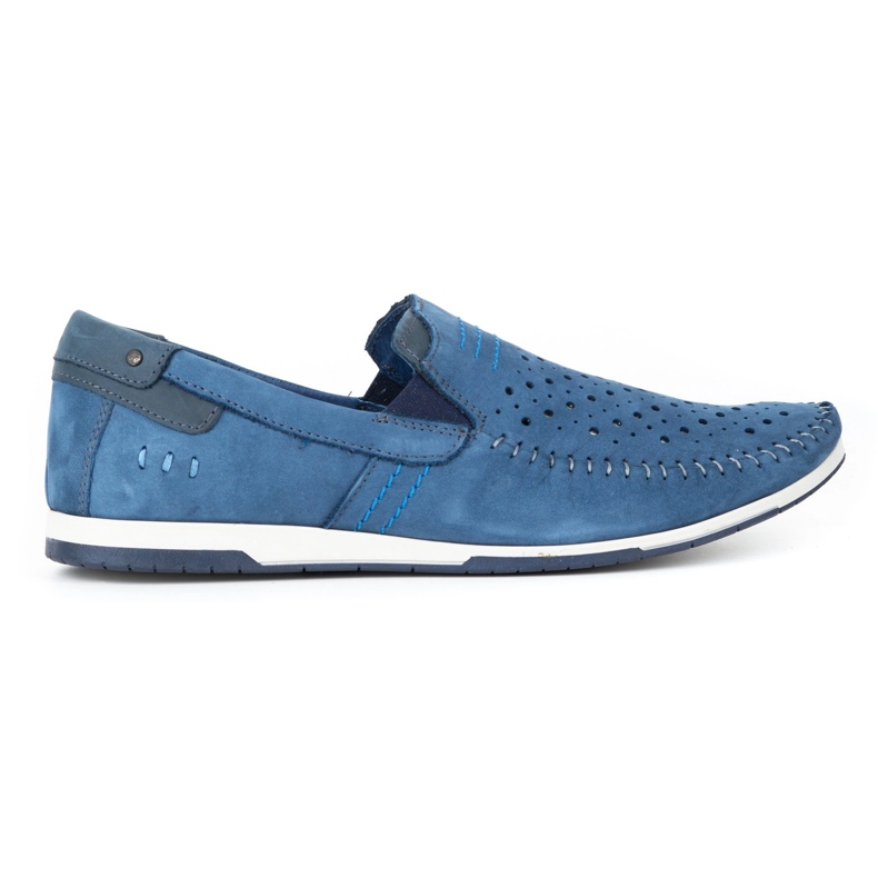 KOMODO Sapatos masculinos mocassins 876 verão azul