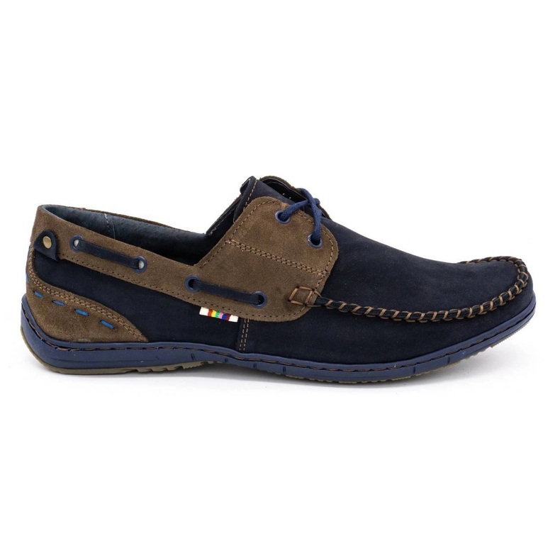 KOMODO Sapatos masculinos mocassins 902 azul marinho