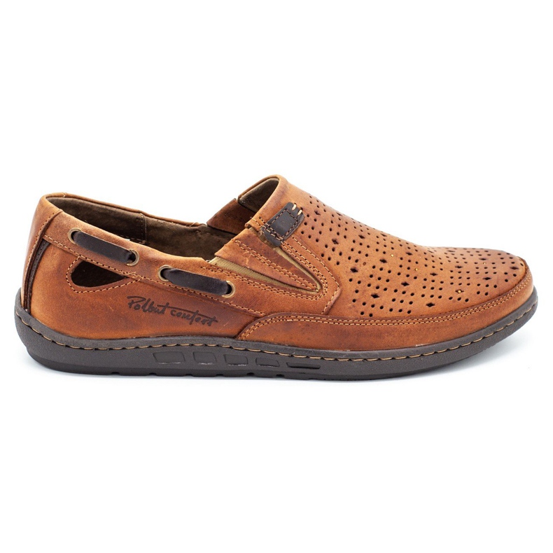 Polbut Sapatos masculinos mocassins perfurados J68 / 2L gengibre multicolorido