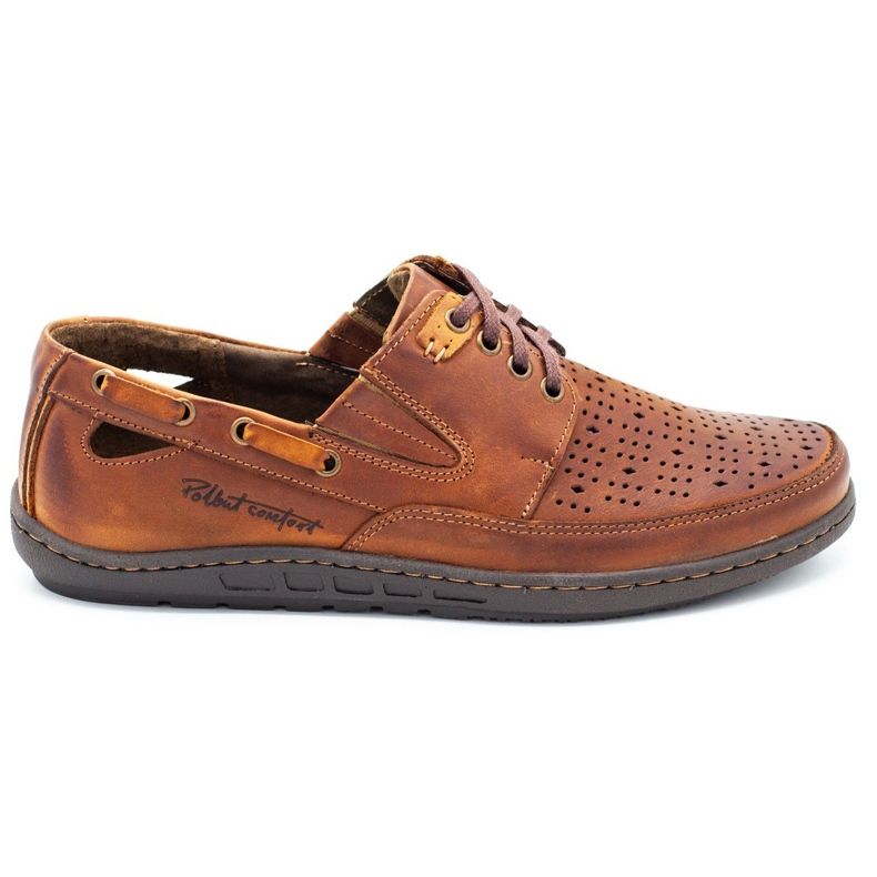 Polbut Sapatos masculinos mocassins J69 / 2L camelo laranja