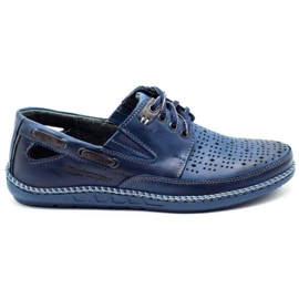 Polbut Sapatos masculinos, mocassins perfurados J69 / 3L azul marinho Polbut Sapatos masculinos, mocassins perfurados J69 / 3L azul marinho