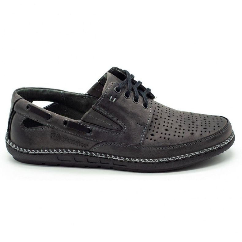 Polbut Sapatos masculinos mocassins perfurados J69 / 3L cinza