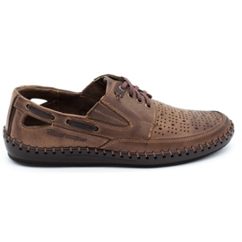 Polbut Mocassins perfurados masculinos J69L marrom