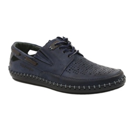 Polbut Sapatos masculinos, mocassins abertos J69L azul marinho