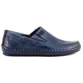 Polbut Sapatos masculinos mocassins J68 azul marinho azul-marinho
