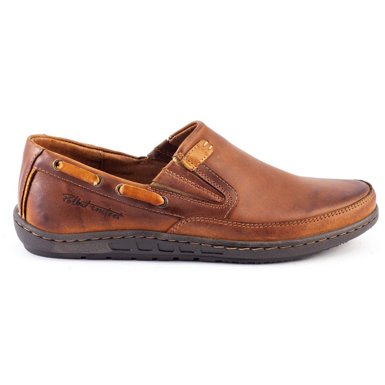Polbut Sapatos mocassim masculino J68 / 2 camelo laranja