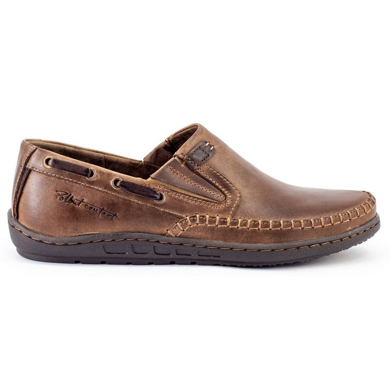 Polbut Sapatos masculinos mocassins J68 / 4 castanhos