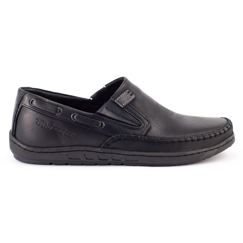 Polbut Sapatos pretos de mocassim masculinos J68 / 4