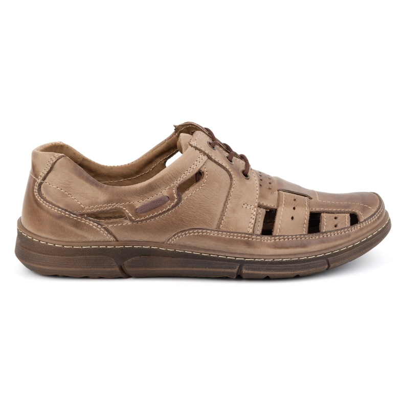 KENT Sapatos de verão masculino openwork 600 marrom castanho