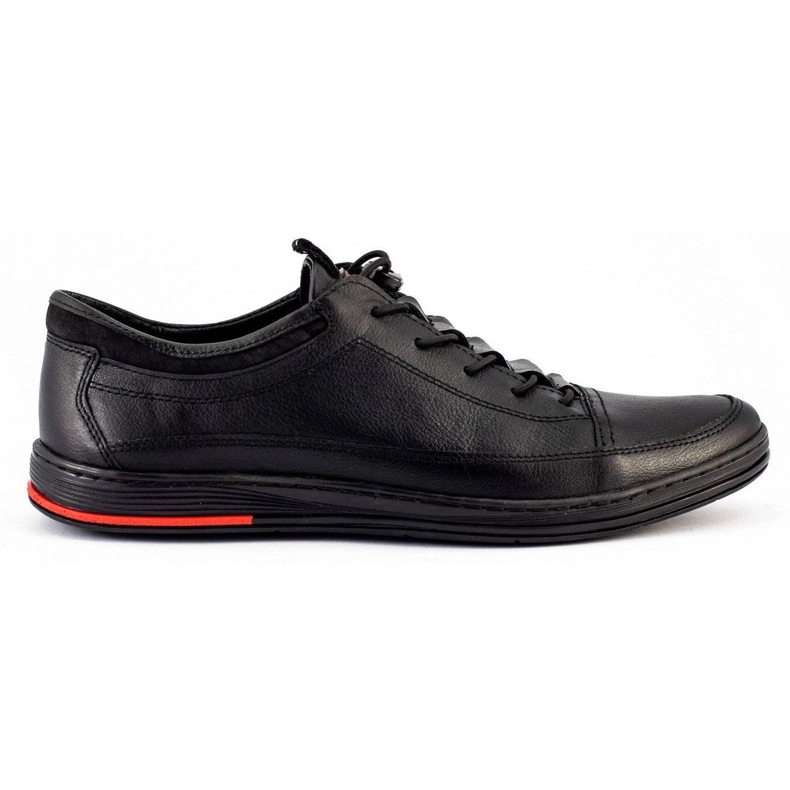 Polbut Sapatos masculinos de couro preto casual K22