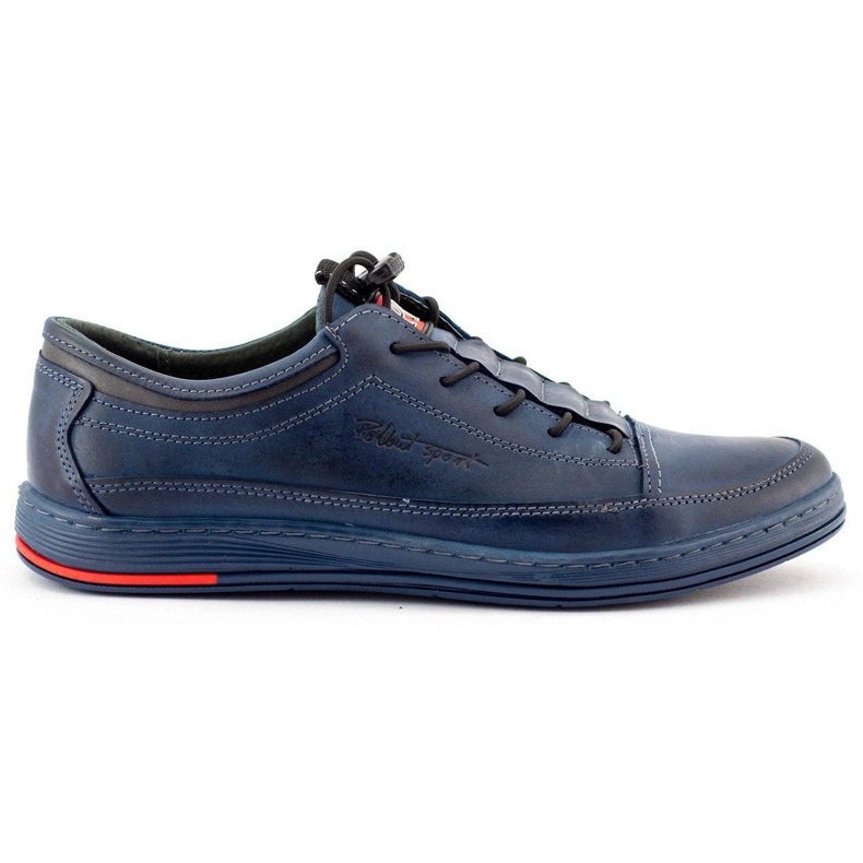 Polbut Sapatos casuais de couro masculino K22 azul marinho multicolorido