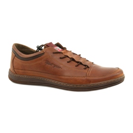 Polbut Sapatos casuais de couro masculino K22 marrom claro