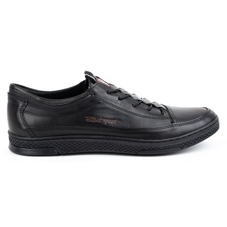 Polbut Sapatos casuais de couro masculino K22 kabir preto