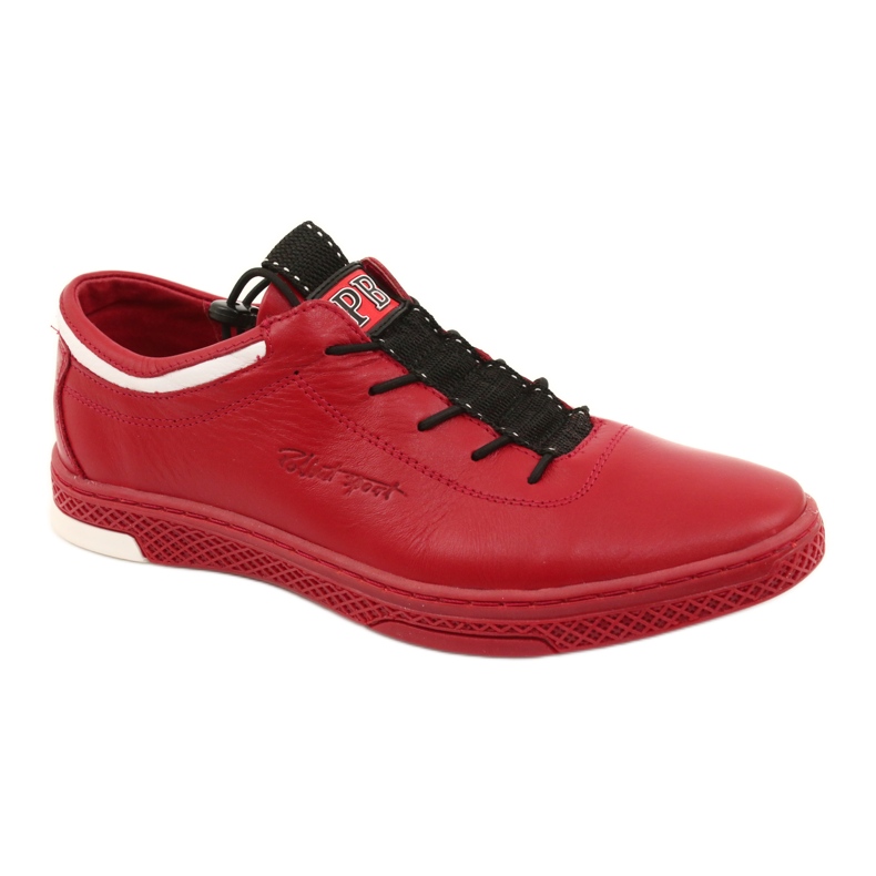 Polbut Sapatos casuais de couro masculino K23 vermelho