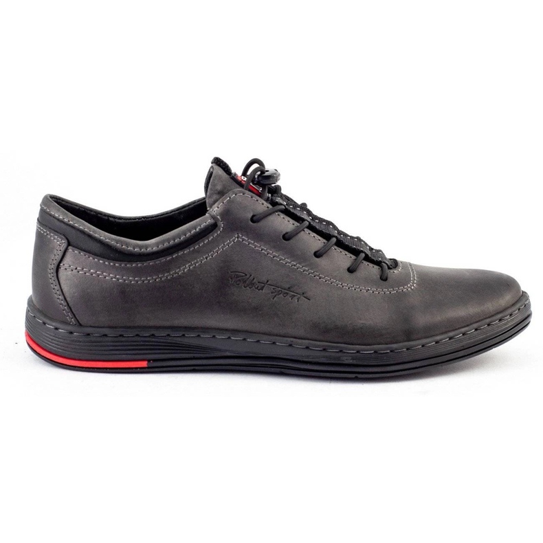Polbut Sapatos casuais de couro masculino K23 cinza