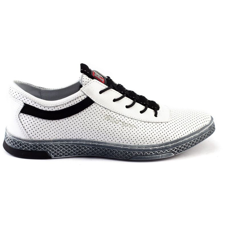 Polbut Sapatos casuais de couro masculino K23P branco