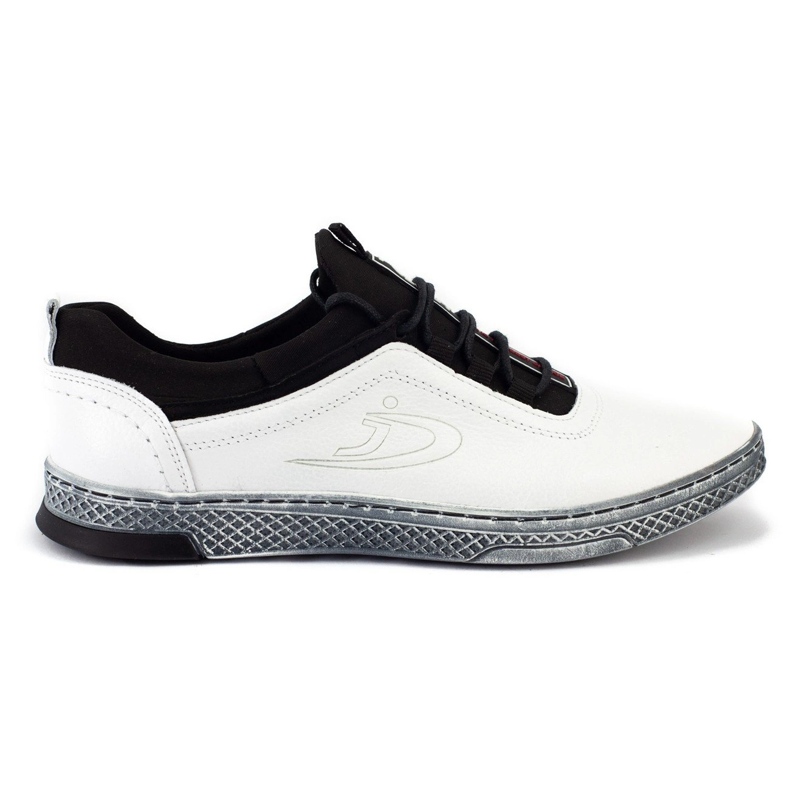 Polbut Sapatos casuais de couro masculino K24 branco