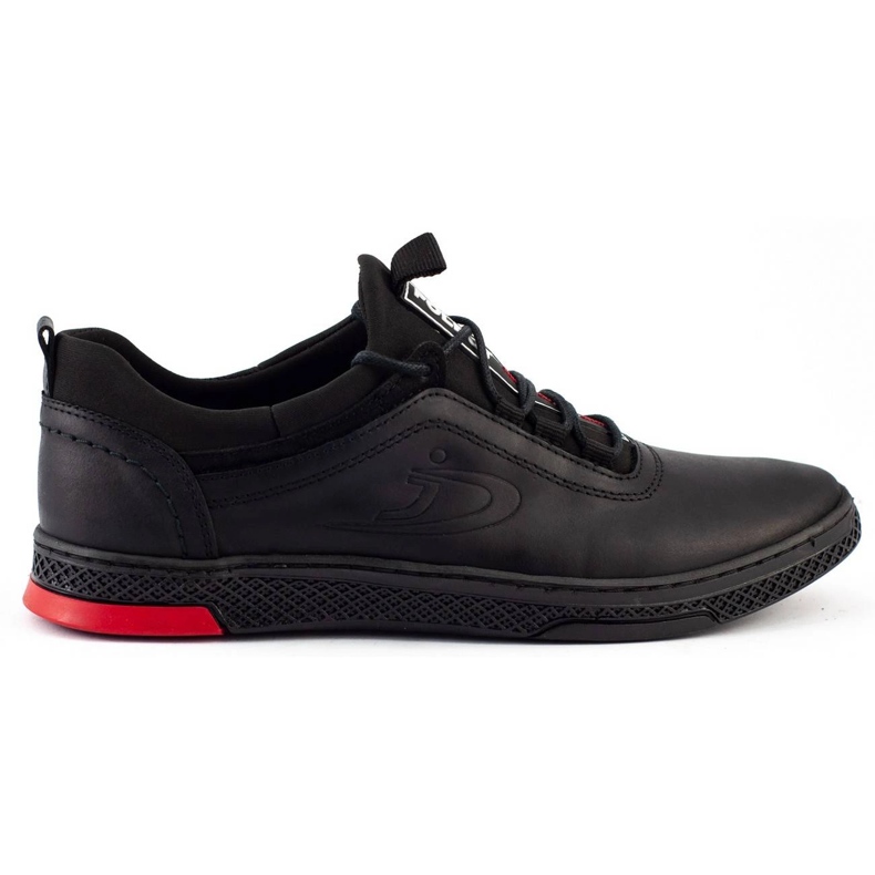 Polbut Sapatos masculinos de couro preto casual K24
