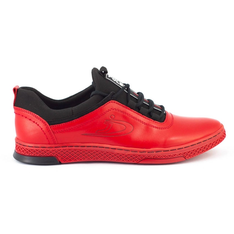Polbut Sapatos casuais de couro masculino K24 vermelho
