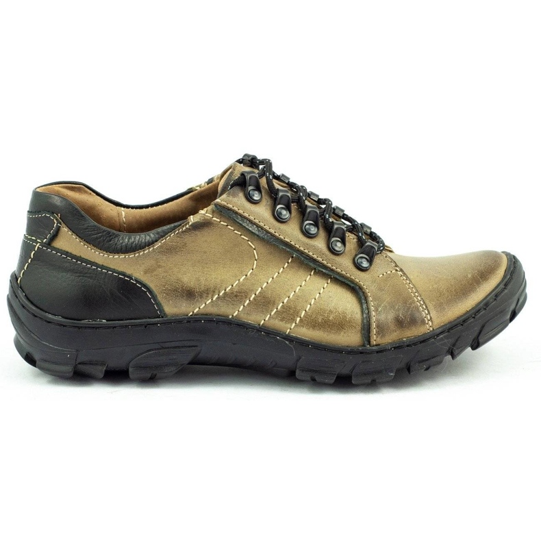 KOMODO Sapatos de trekking masculinos de couro 904 multicolorido verde
