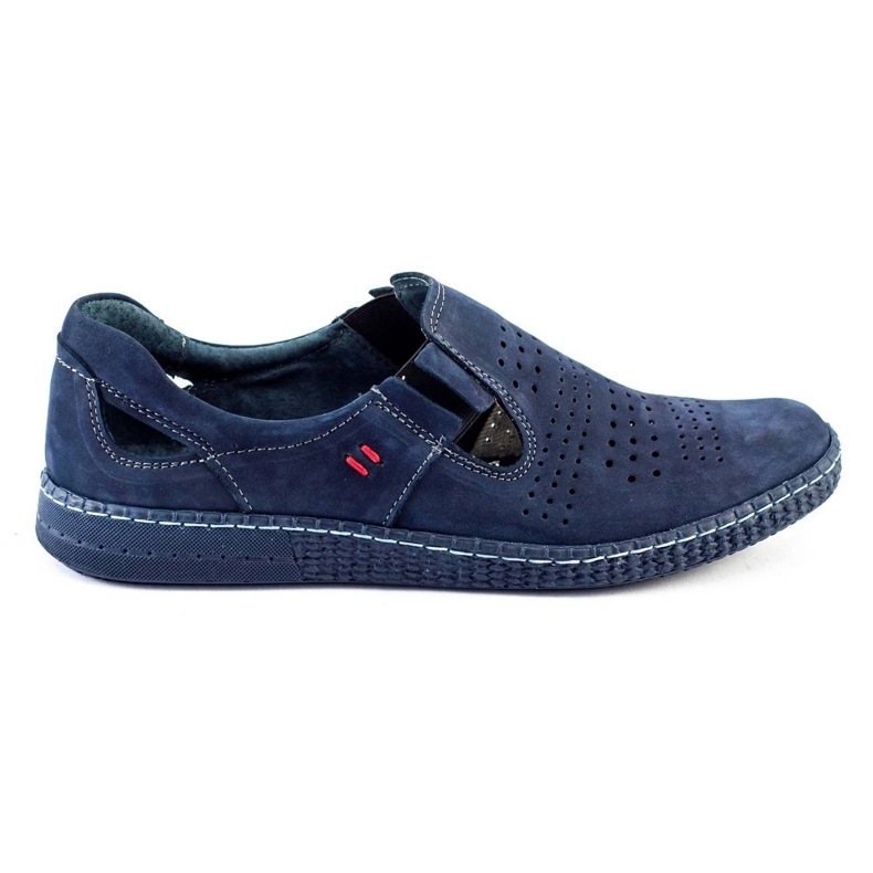 KOMODO Sapatos masculinos slip 864 azul marinho