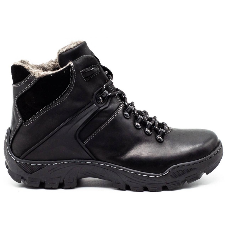 KENT Sapatos de inverno masculino Botas de neve 119, trekking preto